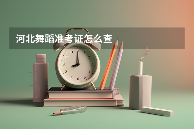 河北舞蹈准考证怎么查